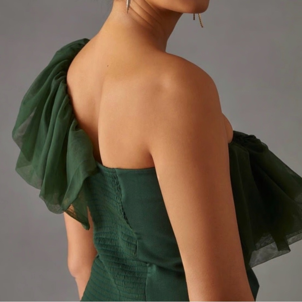 Anthropology, one shoulder, green blouse - Picture 2 of 5